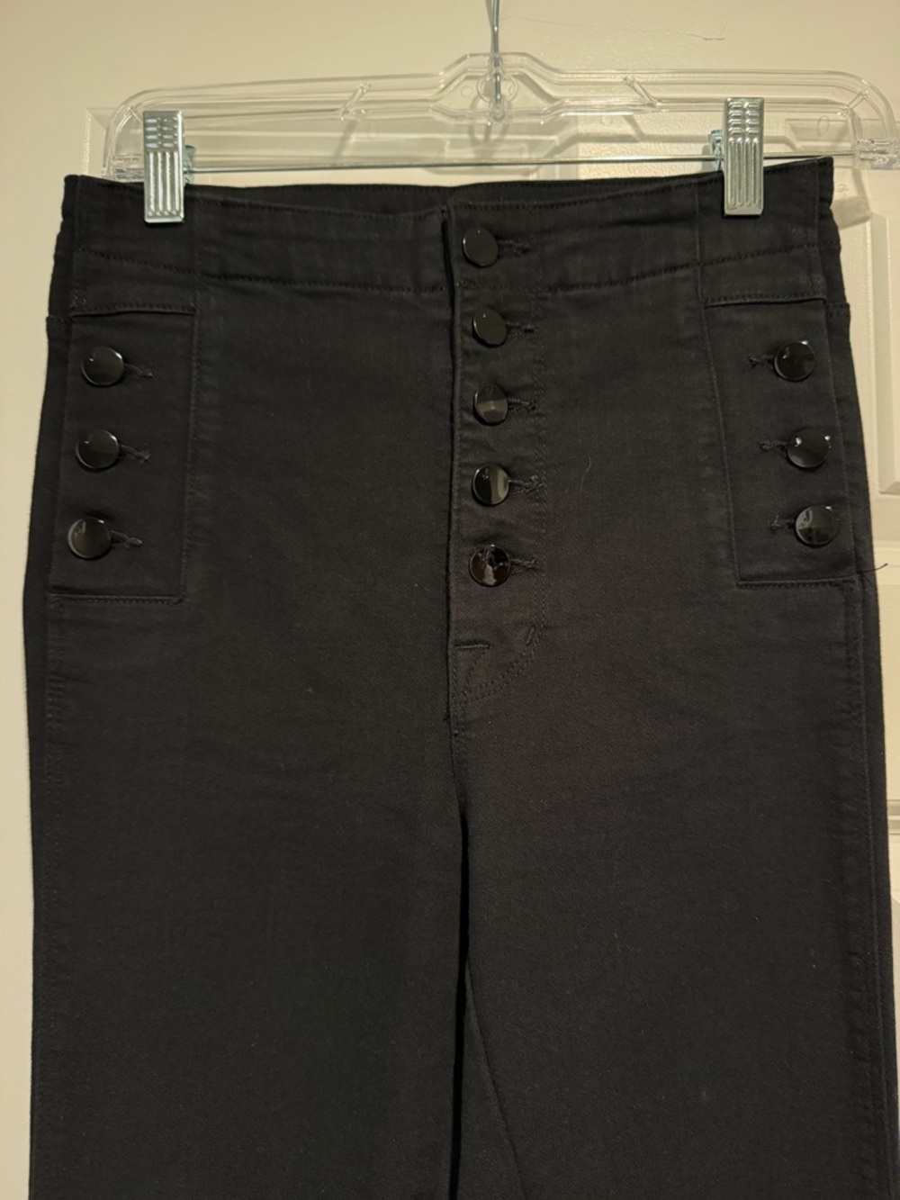 J Brand Natasha High-Rise Seriously Black Button-Front Jeans - Picture 5 of 6